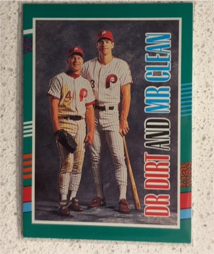 1991 Donruss #744 Dr. Dirt and Mr. Clean Len Dykstra & Dale Murphy — front
