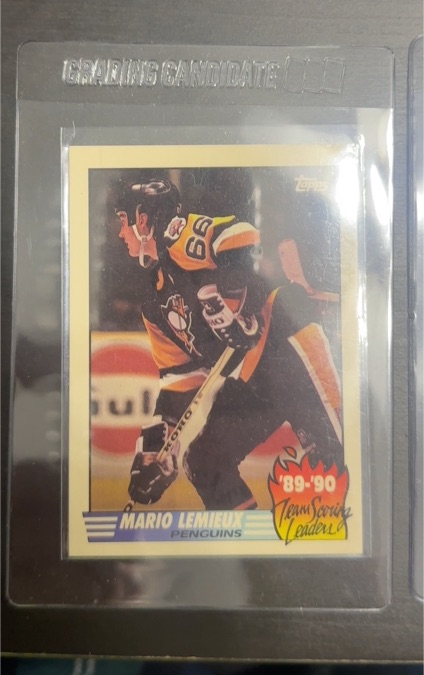 1990-91 Topps #17 Mario Lemieux Team Scoring Leaders — front