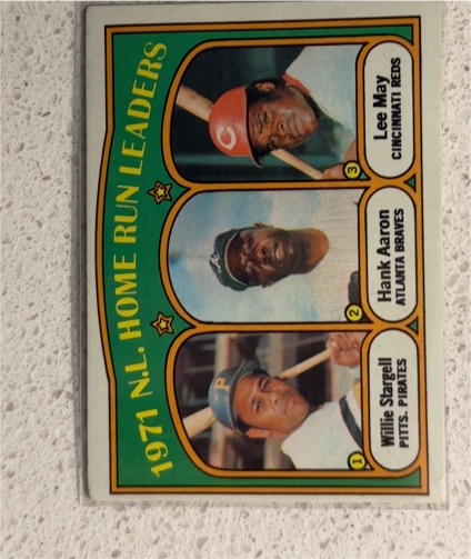 1972 Topps #89 1971 N.L. Home Run Leaders Willie Stargell, Hank Aaron, Lee May — front