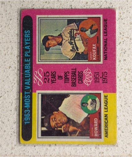 1975 Topps #201 Elston Howard / Sandy Koufax — front