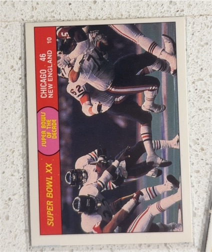 1988 Fleer Team Action #46 Chicago Bears vs New England Patriots Super Bowl XX — front
