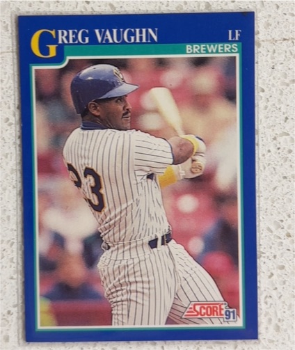1991 Score #528 Greg Vaughn — front
