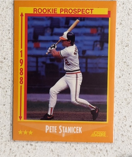 1988 Score #628 Pete Stanicek Rookie Prospect — front