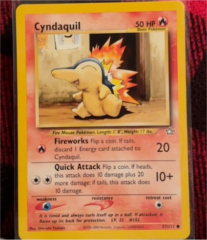 2000 Pokémon Neo Genesis #57 Cyndaquil — front