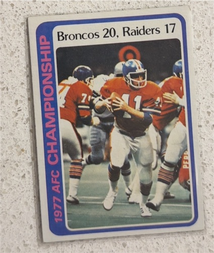 1978 Topps #167 1977 AFC Championship Broncos 20, Raiders 17 — front