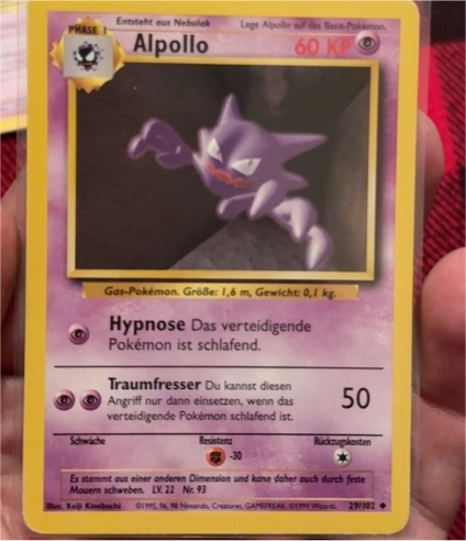 1999 Pokémon #29 Alpollo — front