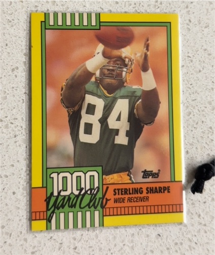 1990 Topps 1000 Yard Club #4 Sterling Sharpe — front