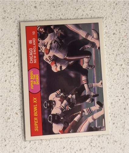 1988 Fleer Team Action #46 Super Bowl XX Chicago Bears vs New England Patriots — front