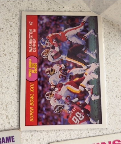 1988 Fleer Live Action Football Super Bowl XXII #42 Washington Redskins vs Denver Broncos — front