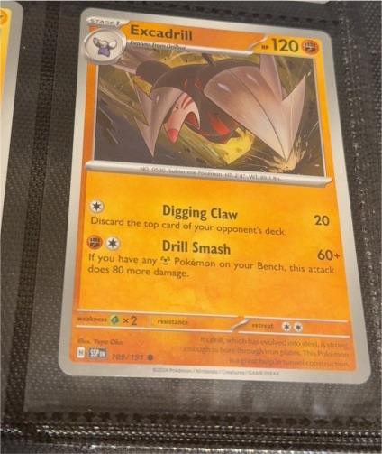 2024 Pokémon Scarlet & Violet Surging Sparks #109 Excadrill — front