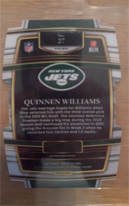 2021 Panini Select Football #27 Quinnen Williams — front