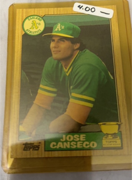 1987 Topps #620 Jose Canseco — front