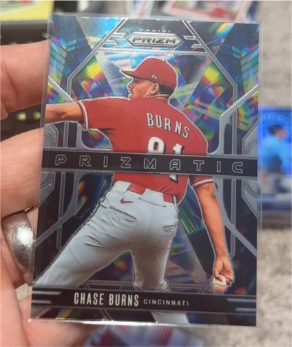 2025 Panini Prizm #5 Chase Burns Prizmatic Cincinnati Reds — front