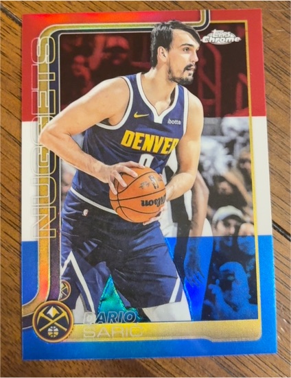2025-26 Topps Chrome #77 Dario Šarić Red White and Blue — front