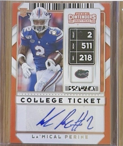 2020 Panini Contenders Draft Picks College Ticket La'Mical Perine — front