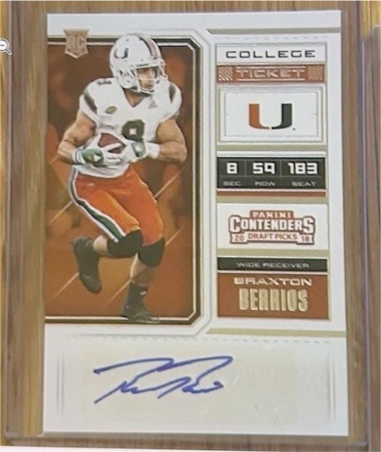 2018 Panini Contenders Draft Picks #282 Braxton Berrios — front