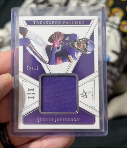 2021 Panini National Treasures Treasured Patches #1749 Justin Jefferson — front