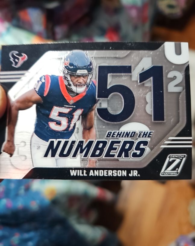 2023 Panini Zenith Behind the Numbers #28 Will Anderson Jr. — front