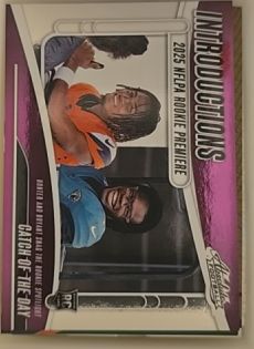 2025 Panini Absolute Introductions #I-THR Travis Hunter/Pat Bryant Catch of the Day — front
