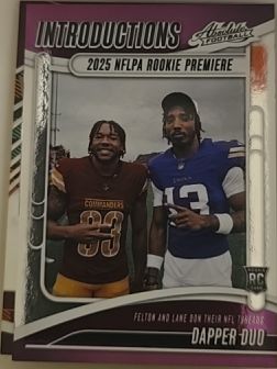 2025 Panini Absolute #I-TFN Tai Felton & Jaylin Lane Dapper Duo Introductions — front