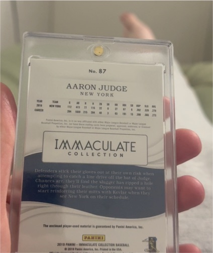 2019 Panini Immaculate Collection #87 Aaron Judge — front