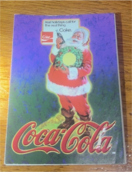 1995 Collect-A-Card Coca-Cola Super Premium Embossed Santa #6 — front