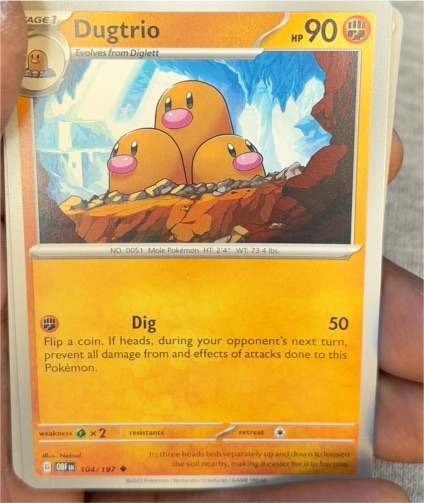 2023 Pokémon SV03: Obsidian Flames #104 Dugtrio — front