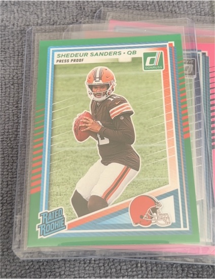 2025 Donruss #306 Shedeur Sanders Press Proof Green Rated Rookie — front