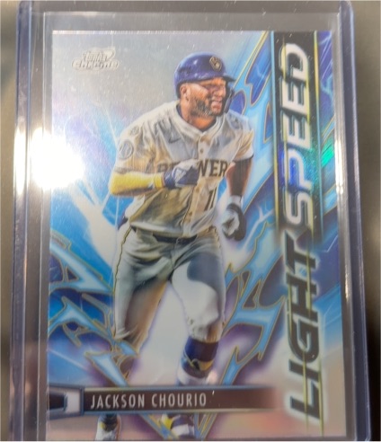 2025 Topps Chrome Cosmic #LS-6 Jackson Chourio Light Speed — front