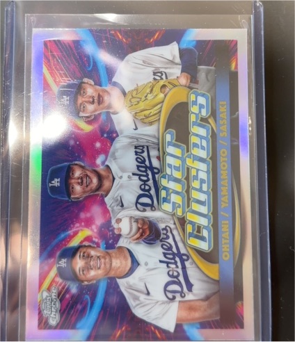 2025 Topps Chrome Cosmic #TSC-1 Shohei Ohtani / Roki Sasaki / Yoshinobu Yamamoto — front