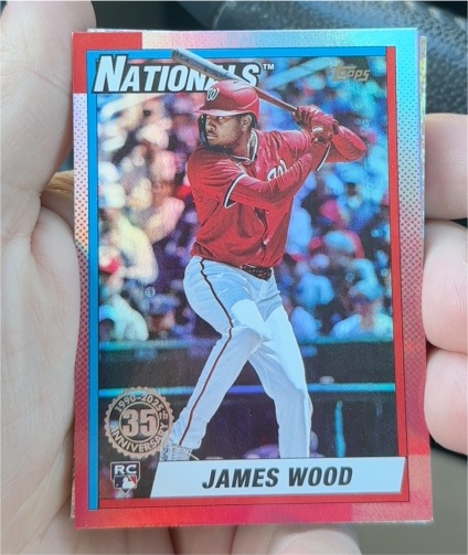 2025 Topps Update #U90-28 James Wood 1990 Topps 35th Anniversary Nationals — front