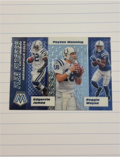 2020 Panini Mosaic Flea Flicker #FF9 Peyton Manning / Edgerrin James / Reggie Wayne — front