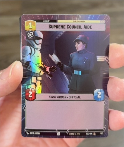 2025 Star Wars Unlimited Secrets of Power #747 Supreme Council Aide — front
