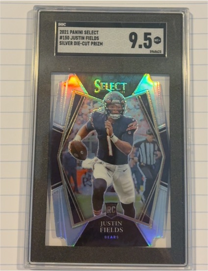 2021 Panini Select #150 Justin Fields Silver Die-Cut Prizm — front