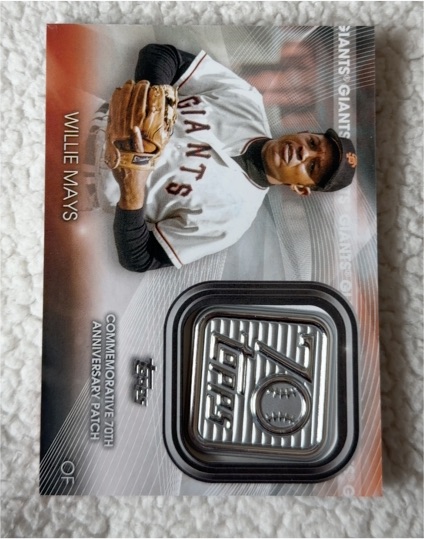2021 Topps 70th Anniversary Manufactured Logo Patch #70LP-WM Willie Mays — front