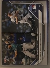 2025 Topps Now #719 Cal Raleigh / Mickey Mantle — front