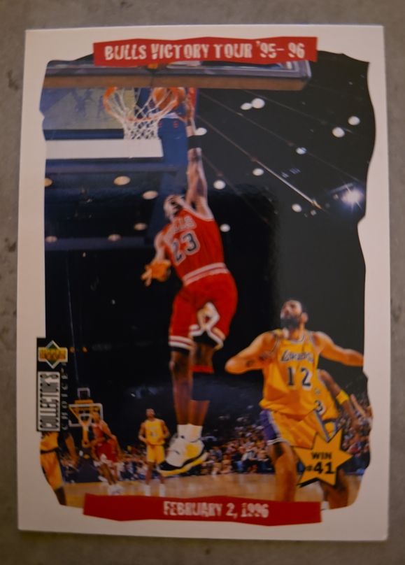 1996-97 Upper Deck Collector's Choice Bulls Victory Tour '95-96: Win #41 Michael Jordan #25 — front