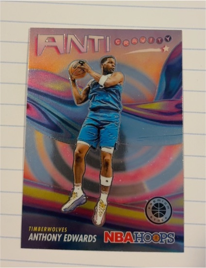 2023-24 Panini NBA Hoops Premium Stock #14 Anthony Edwards Anti-Gravity — front