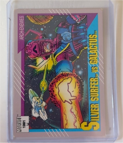 1991 Impel Marvel Universe #94 Silver Surfer vs Galactus — front