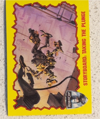 1990 Topps Robocop 2 #82 Storyboard: Taking the Plunge — front
