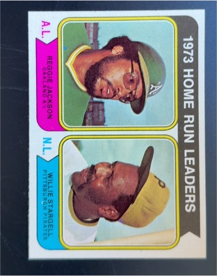 1974 Topps #202 1973 Home Run Leaders Reggie Jackson / Willie Stargell — front