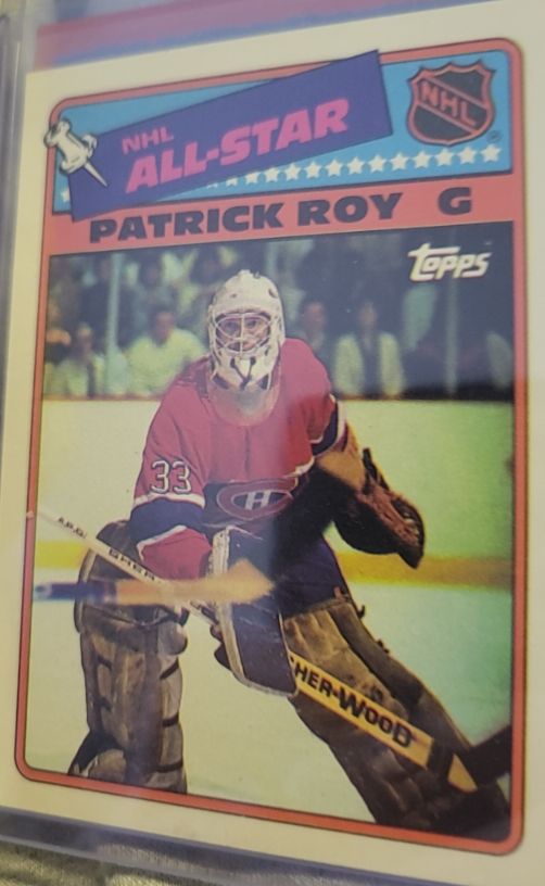 1988-89 Topps #12 Patrick Roy NHL All-Star Sticker — front