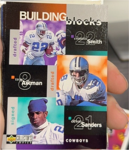 1997 Upper Deck Collector's Choice #366 Emmitt Smith Troy Aikman Deion Sanders — front