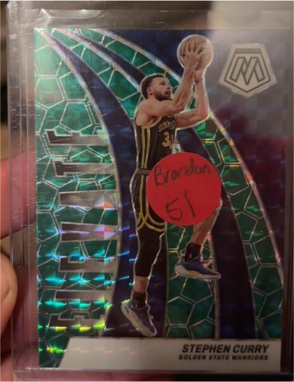 2023-24 Panini Mosaic #6 Stephen Curry Elevate Green Mosaic Prizm — front