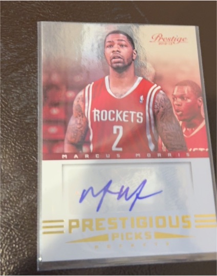 2012-13 Panini Prestige #13 Marcus Morris Prestigious Picks Autograph — front