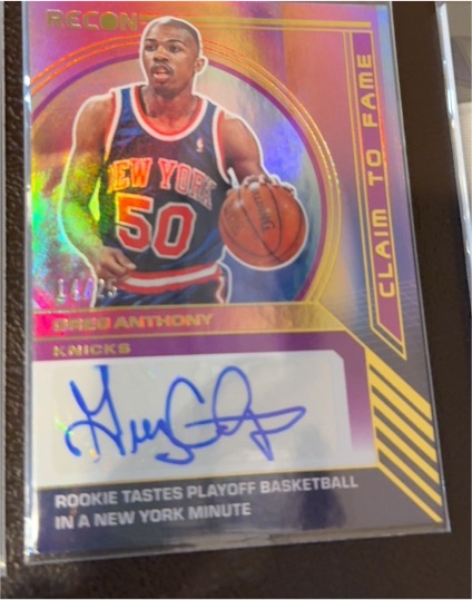 2022-23 Panini Recon Claim to Fame Signatures Greg Anthony #CFS-GGA — front
