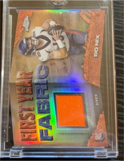 2024 Topps Chrome First Year Fabric #FYF-BN Bo Nix — front
