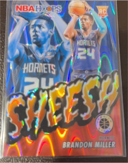 2023-24 Panini NBA Hoops Premium Stock #25 Brandon Miller Sheesh Silver Prizm — front