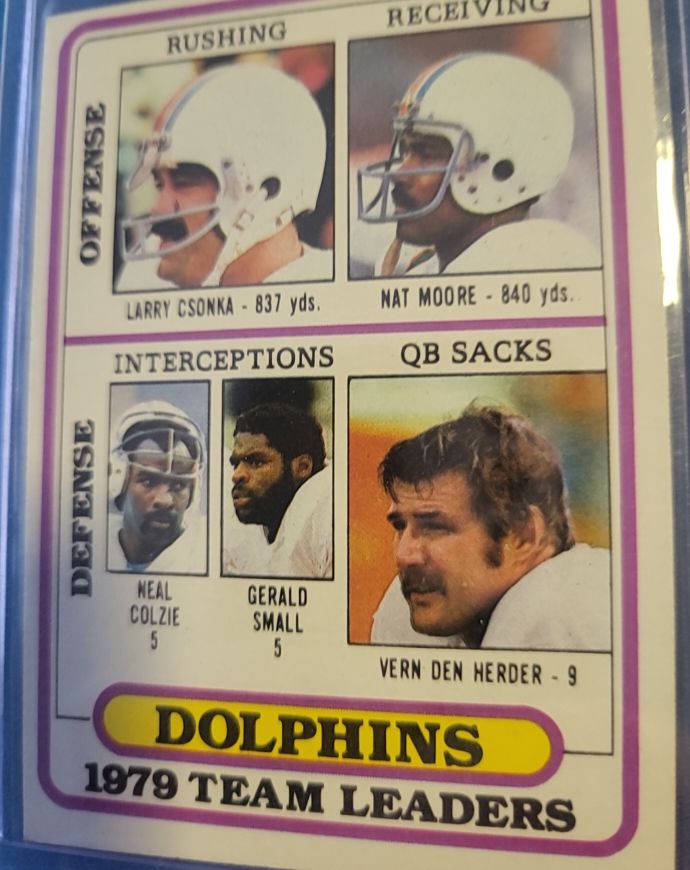 1980 Topps #76 Miami Dolphins Team Leaders — front