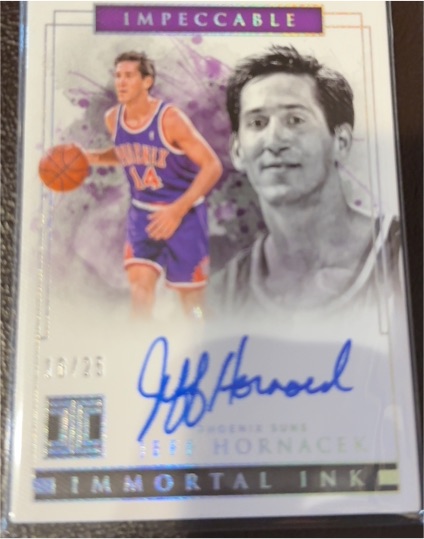 2018-19 Panini Impeccable Immortal Ink #IM-JHC Jeff Hornacek — front